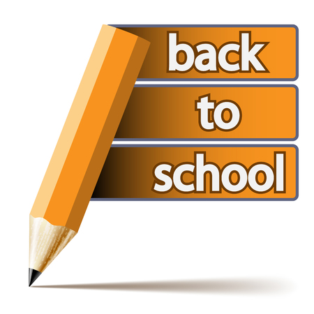 Abstract pencil inscription Back to School on white background. 
Illustration. Vector.のイラスト素材