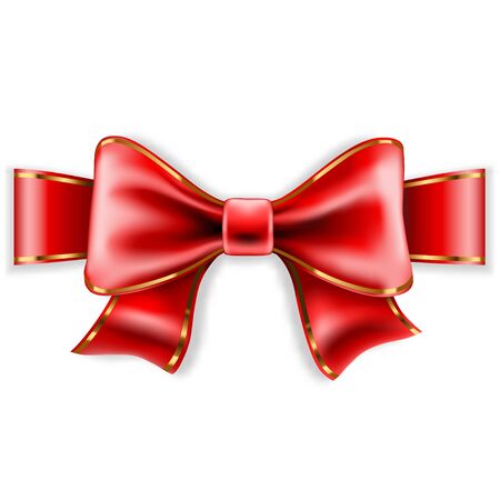 Red Bow Isolated on White Background. Vector Illustration.のイラスト素材