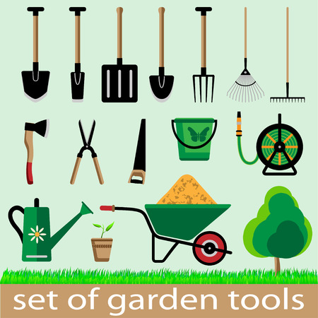 Set of garden tools. Icon. Vector illistration.のイラスト素材