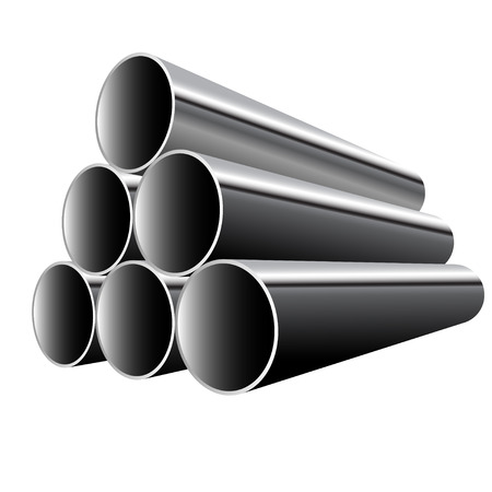Steel Pipes isolated on white background. Vector illustration.のイラスト素材