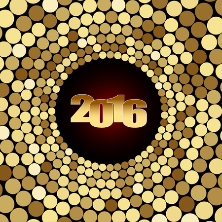 New-year Date on Golden Mosaic Backgroundのイラスト素材