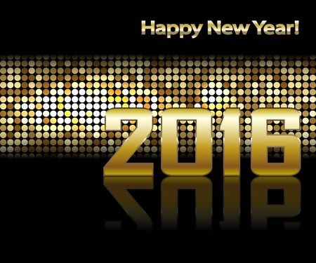 New-year Date on Golden Mosaic Backgroundのイラスト素材