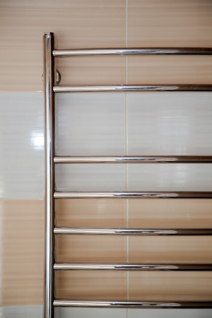 Modern Towel Rail is in a bathroomの写真素材