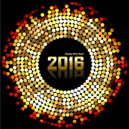 Christmas Background with Gold Mosaics and the date of the New Year on a dark. Illustration vector EPS10のイラスト素材