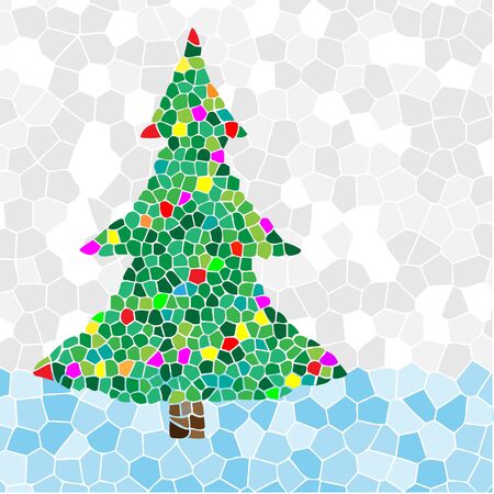 Ñhristmas Tree mosaic. Illustration vector EPS10.のイラスト素材
