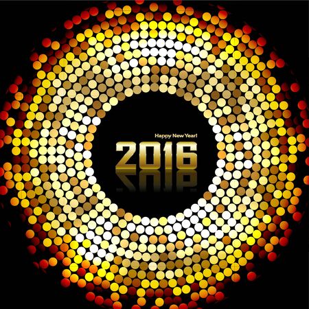 Christmas Background with Gold Mosaics and the date of the New Year on a dark. Illustration vector EPS10のイラスト素材