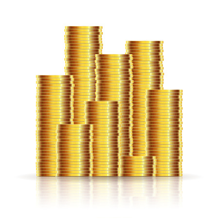 Gold Coins on a White background.Illustration Vectorのイラスト素材