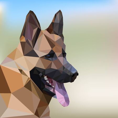 German Shepherd Poly Design. Illustration Vector のイラスト素材