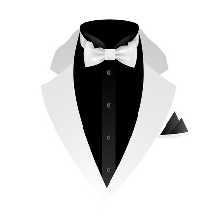 Illustration of tuxedo with bow tie on white background.のイラスト素材