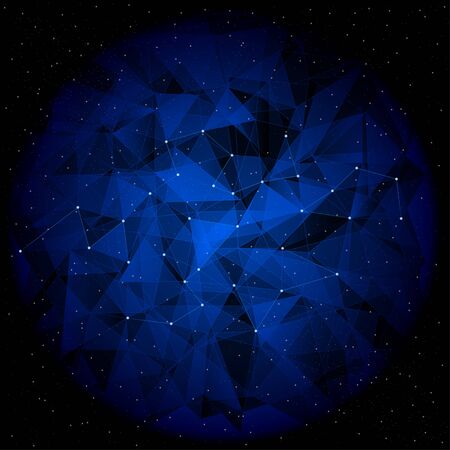Abstract Polygonal on dark Background, Geometric Illustration. Vectorのイラスト素材