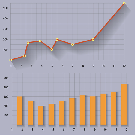 Infographics Page Template. Graphs and Charts. Illustration Vectorのイラスト素材
