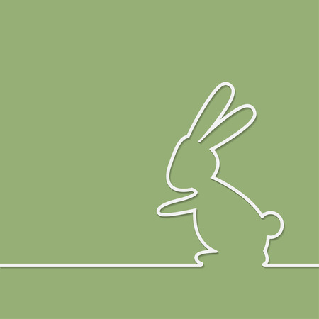 Easter Rabbit on green background. Illustration Vectorのイラスト素材