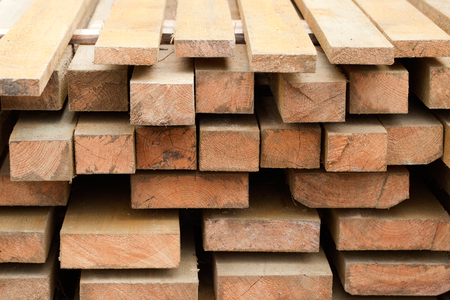 Board Pine Wood in stacks. Tree Textureの写真素材