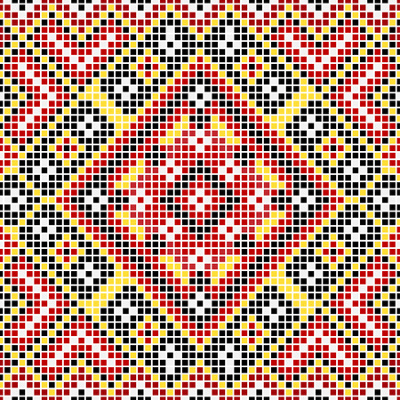 Red National Seamless background pattern of the Ukraine. Illustration, vector.のイラスト素材