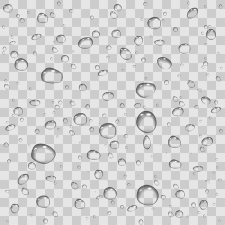 Water Drops Isolated on Transparent Background. Illustration Vector Eps10.のイラスト素材