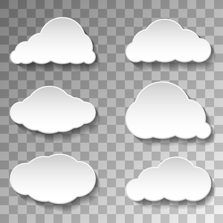 Messages Clouds Icon on transparent background, Weather Symbols Illustration Vector.のイラスト素材