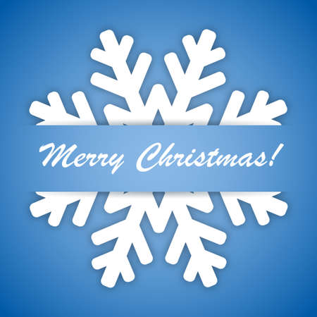 Winter snowflake on a blue background. Greeting card. Vector illustration.のイラスト素材