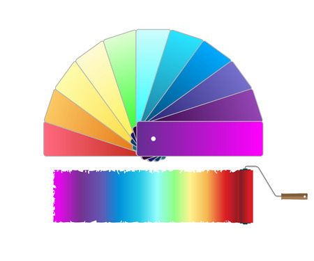 Illustration roller brush, Color palette icon isolated on white background. Vector illustrationのイラスト素材