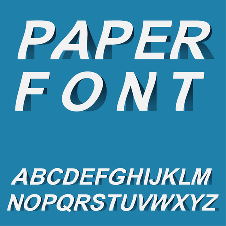 Paper font design for typographyon blue background. Illustration vector.のイラスト素材
