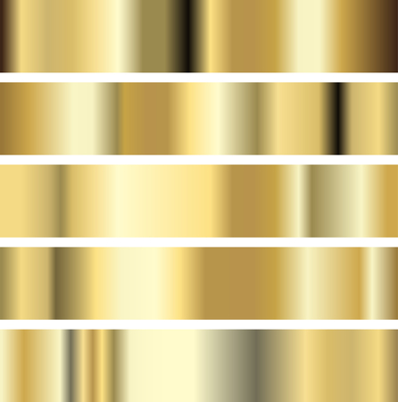 Illustration five golden texture Metal Background. Template for website. Vector.のイラスト素材