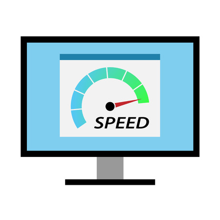 High speed Internet, computer test on screen. Vector illustration.のイラスト素材