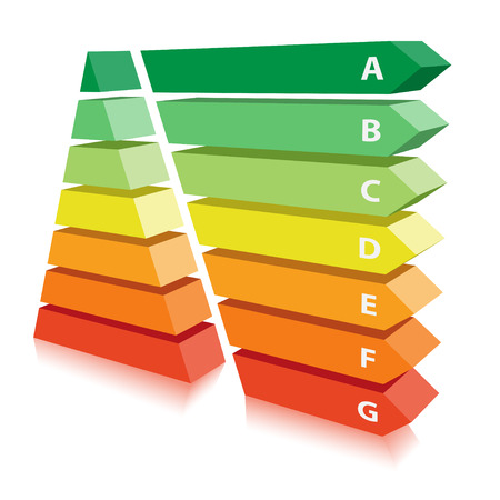 Environment and energy saving Event. Concept Ecology. Icon Energy Performance Scale. Vector illustration.のイラスト素材