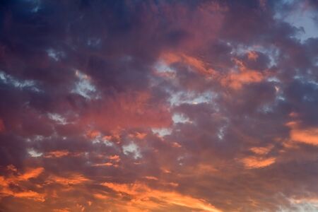 Sky with dark Clouds and Sunの写真素材
