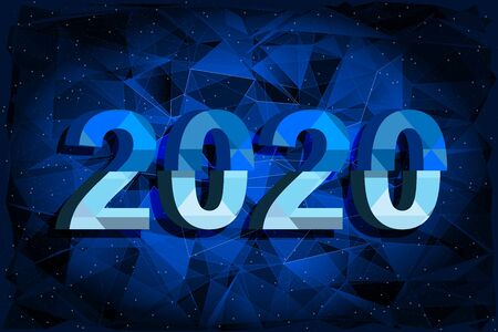 Christmas greeting card with new year date on blue Background. Illustration vector