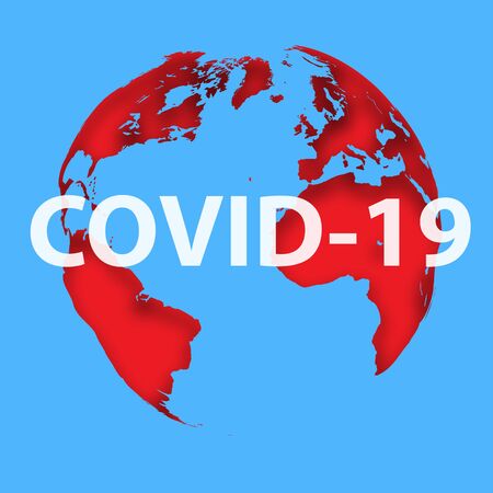 Coronavirus epidemic on planet earth. 2019-nCoV. Viral danger concept for all people. Vector illustrationのイラスト素材