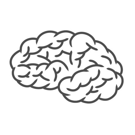 Human brain icon isolated on white background.Vector illustration.のイラスト素材