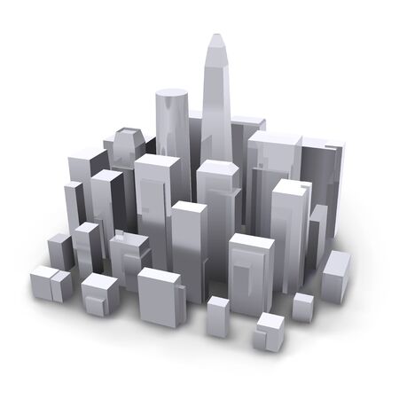 New design cityscape, Abstract modern futuristic city on white. Vector illustrationのイラスト素材