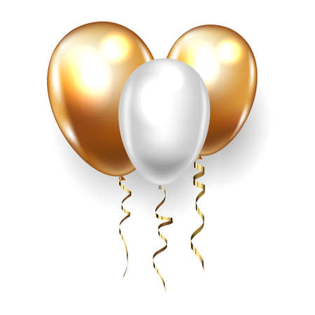 Balloons for birthday, festive occasions, parties, weddings on white background. Vector illustration.のイラスト素材