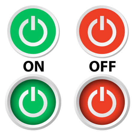 Handle Switch Button On, Off on white background. Vector illustration.のイラスト素材