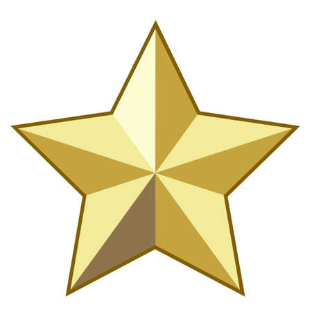 Gold star icon isolated on white background. Vector illustration.のイラスト素材