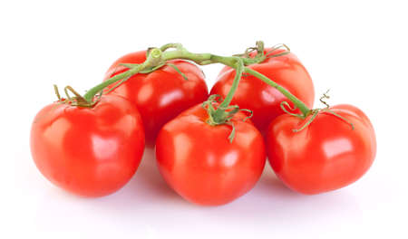 Group Ripe red tomatoes on white background.の写真素材
