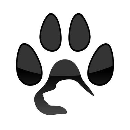 Dog Icon. Animal Paw Print Isolated on White. Vector. Illustration.のイラスト素材