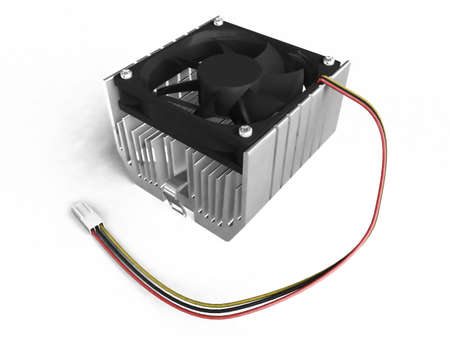 CPU cooler side view on white background