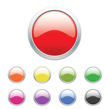 Nice shiny buttons set can be used as site controls and for different needs both online and offlineのイラスト素材