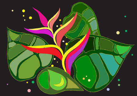 Exotic jungle flowerのイラスト素材