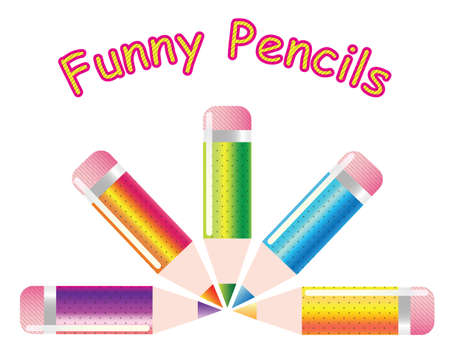 Colorful children pencilsのイラスト素材