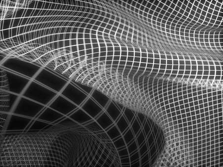 Black and white folded net abstract backgroundの写真素材