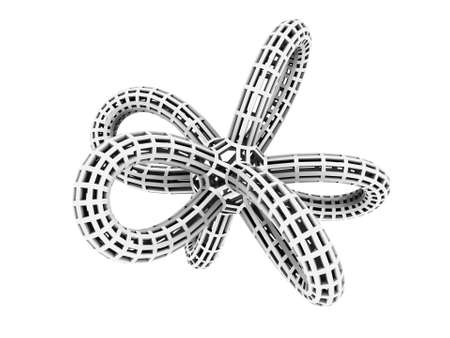 Complicated Futuristic 3d structure on whiteの写真素材