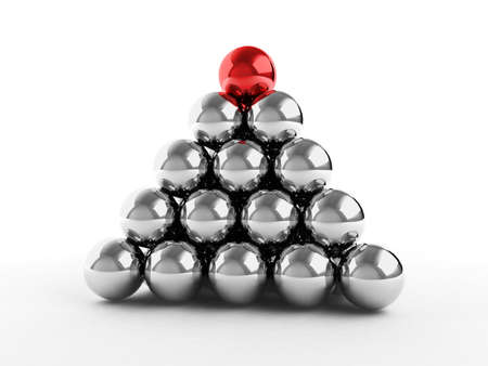 Pyramid made from metal balls with different top element. For similar images please check my portfolio の写真素材