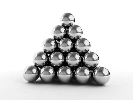 Pyramid made from metal balls. For similar images please check my portfolio の写真素材