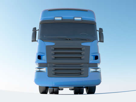 Blue truck front view の写真素材
