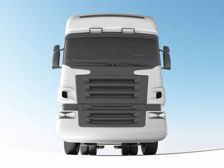 White truck front view の写真素材