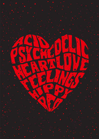 psychedelic heartのイラスト素材