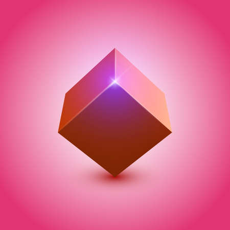 3d shiny colorful cubeのイラスト素材