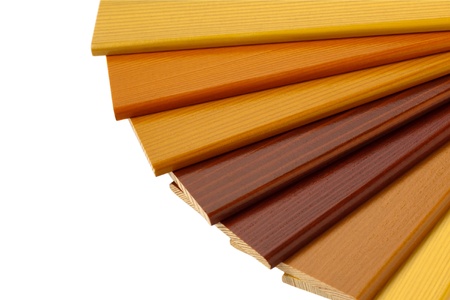 Color wood samples from yellow to brownの写真素材