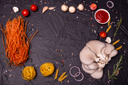 Food, Macaroni, Pasta, Spaghetti. Composition from pastaの写真素材